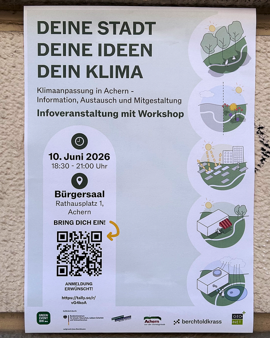 Einladung zur Öffentlichen Beteiligung für das Klimaanpassungskonzept Achern